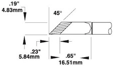 600 Series Cartridge, Knife Tip, Wide Tin Length 45º 5.84mm for MX-500, SMTC-0173Metcal